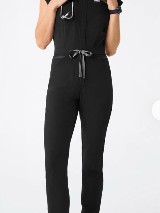 Figs Pants - Figs Black Scrub Jumpsuit